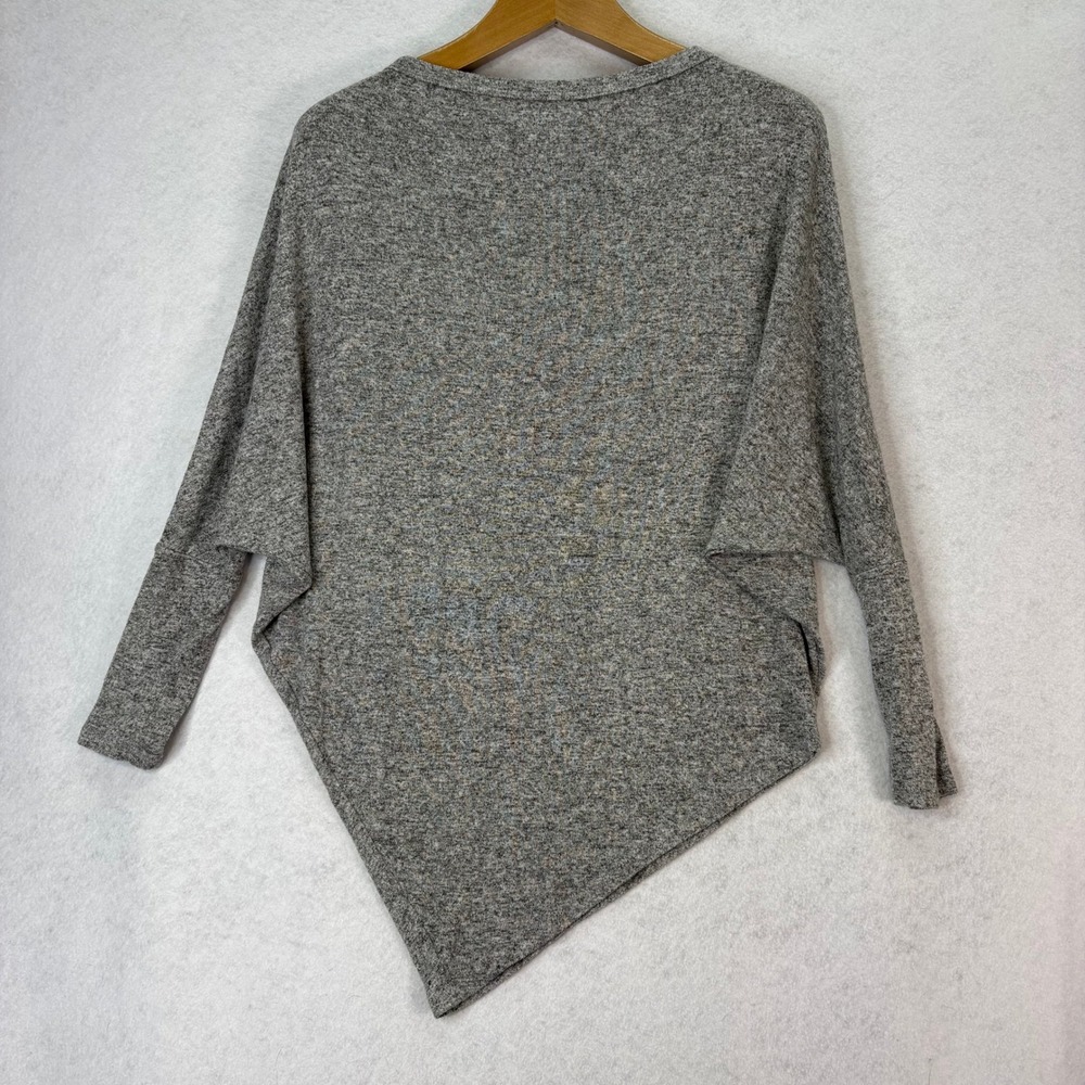 Natural Life‎ Gray Heathered Asymmetrical Hem Dolman Sleeve Top Womens Small